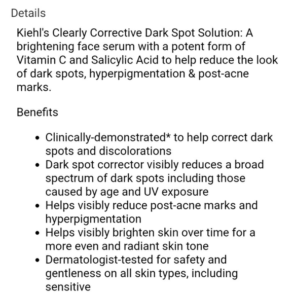 KIEHL'S DERMATOLOGIST SOLUTIONS CLEARLY CORRECTIVE DARK SPOT SOLUTION. - Picture 3 of 5